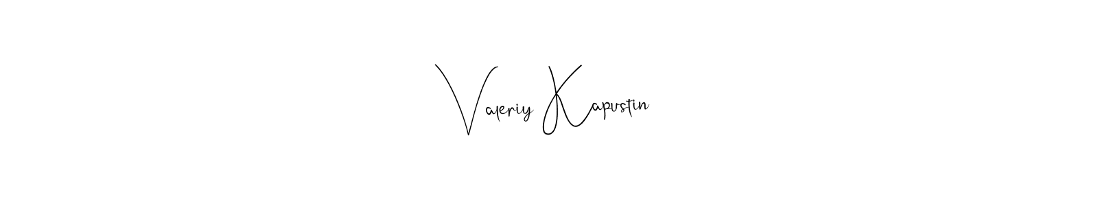 Create a beautiful signature design for name Valeriy Kapustin. With this signature (Andilay-7BmLP) fonts, you can make a handwritten signature for free. Valeriy Kapustin signature style 4 images and pictures png