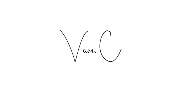 Also You can easily find your signature by using the search form. We will create Vam. C name handwritten signature images for you free of cost using Andilay-7BmLP sign style. Vam. C signature style 4 images and pictures png