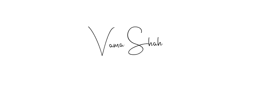 Also You can easily find your signature by using the search form. We will create Vama Shah name handwritten signature images for you free of cost using Andilay-7BmLP sign style. Vama Shah signature style 4 images and pictures png