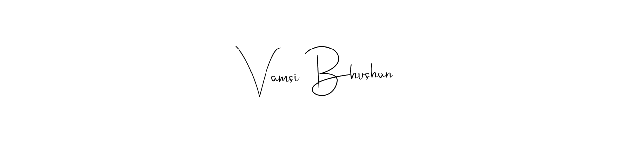 Make a beautiful signature design for name Vamsi Bhushan. With this signature (Andilay-7BmLP) style, you can create a handwritten signature for free. Vamsi Bhushan signature style 4 images and pictures png