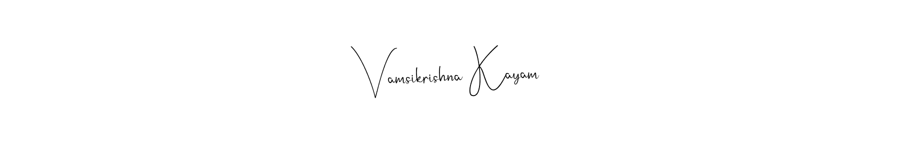 Vamsikrishna Kayam stylish signature style. Best Handwritten Sign (Andilay-7BmLP) for my name. Handwritten Signature Collection Ideas for my name Vamsikrishna Kayam. Vamsikrishna Kayam signature style 4 images and pictures png