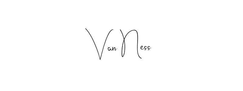 if you are searching for the best signature style for your name Van Ness. so please give up your signature search. here we have designed multiple signature styles  using Andilay-7BmLP. Van Ness signature style 4 images and pictures png