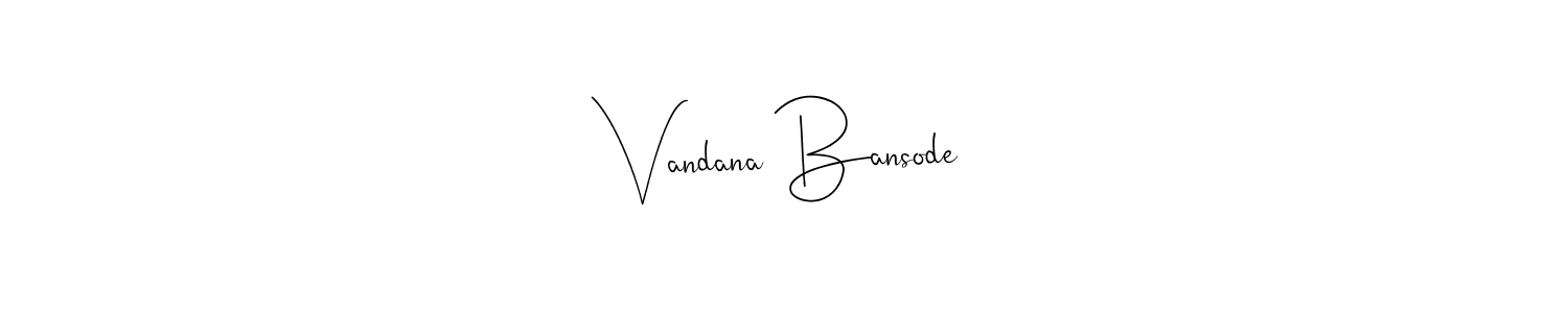 You can use this online signature creator to create a handwritten signature for the name Vandana Bansode. This is the best online autograph maker. Vandana Bansode signature style 4 images and pictures png