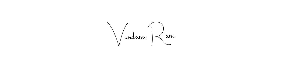 Andilay-7BmLP is a professional signature style that is perfect for those who want to add a touch of class to their signature. It is also a great choice for those who want to make their signature more unique. Get Vandana Rani name to fancy signature for free. Vandana Rani signature style 4 images and pictures png