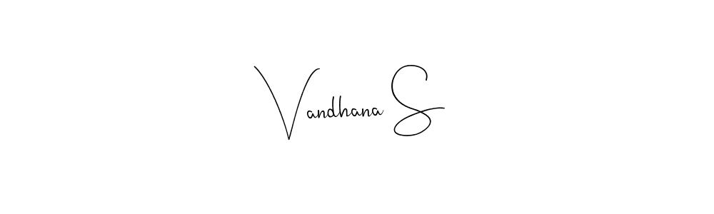 It looks lik you need a new signature style for name Vandhana S. Design unique handwritten (Andilay-7BmLP) signature with our free signature maker in just a few clicks. Vandhana S signature style 4 images and pictures png