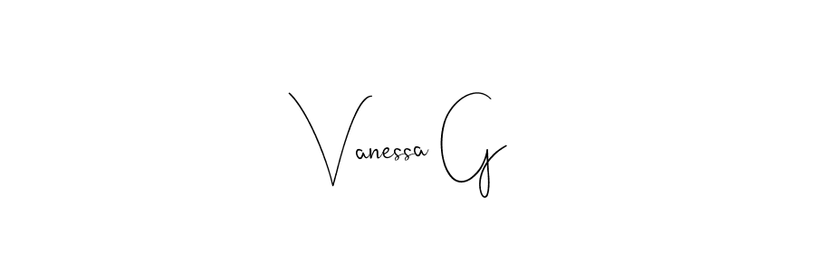 Design your own signature with our free online signature maker. With this signature software, you can create a handwritten (Andilay-7BmLP) signature for name Vanessa G. Vanessa G signature style 4 images and pictures png