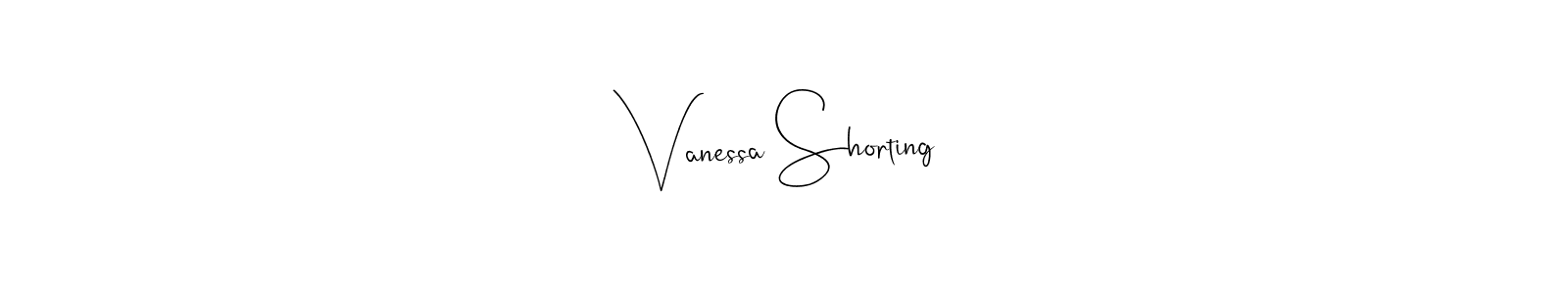 How to make Vanessa Shorting name signature. Use Andilay-7BmLP style for creating short signs online. This is the latest handwritten sign. Vanessa Shorting signature style 4 images and pictures png