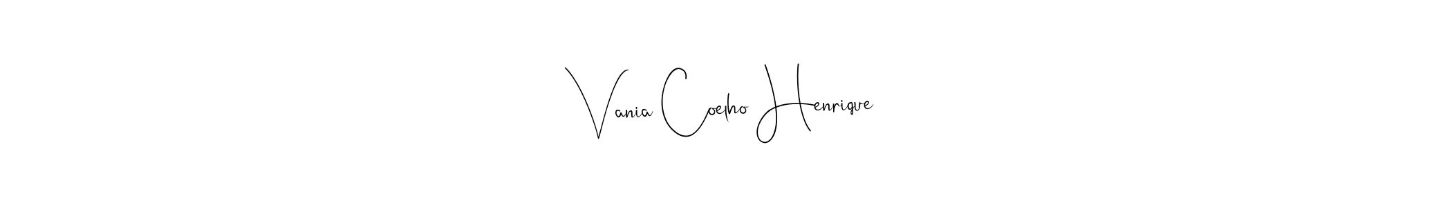 Use a signature maker to create a handwritten signature online. With this signature software, you can design (Andilay-7BmLP) your own signature for name Vania Coelho Henrique. Vania Coelho Henrique signature style 4 images and pictures png
