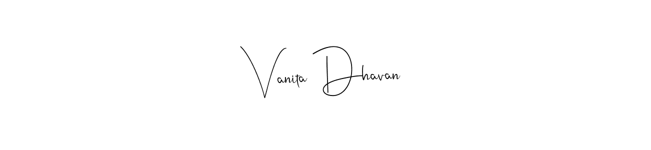 Use a signature maker to create a handwritten signature online. With this signature software, you can design (Andilay-7BmLP) your own signature for name Vanita Dhavan. Vanita Dhavan signature style 4 images and pictures png