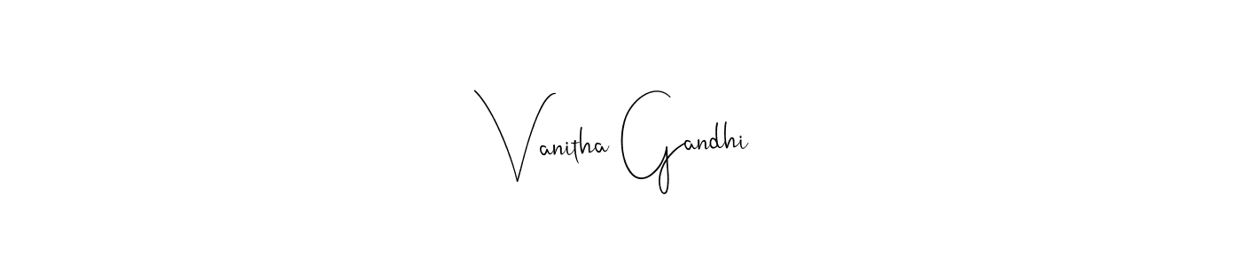 Use a signature maker to create a handwritten signature online. With this signature software, you can design (Andilay-7BmLP) your own signature for name Vanitha Gandhi. Vanitha Gandhi signature style 4 images and pictures png