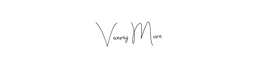 if you are searching for the best signature style for your name Vanraj More. so please give up your signature search. here we have designed multiple signature styles  using Andilay-7BmLP. Vanraj More signature style 4 images and pictures png