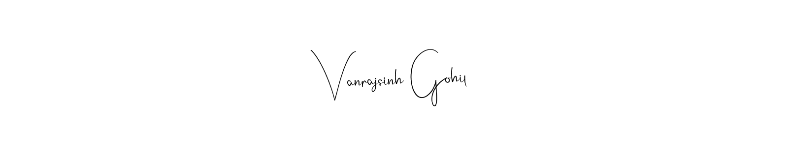 You should practise on your own different ways (Andilay-7BmLP) to write your name (Vanrajsinh Gohil) in signature. don't let someone else do it for you. Vanrajsinh Gohil signature style 4 images and pictures png