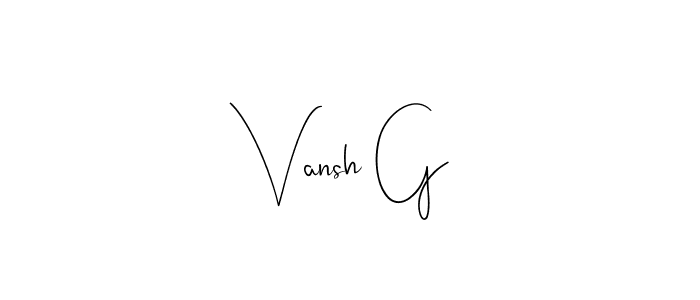 Use a signature maker to create a handwritten signature online. With this signature software, you can design (Andilay-7BmLP) your own signature for name Vansh G. Vansh G signature style 4 images and pictures png