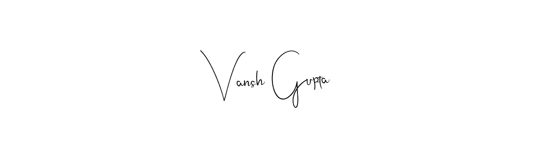 Also You can easily find your signature by using the search form. We will create Vansh Gupta name handwritten signature images for you free of cost using Andilay-7BmLP sign style. Vansh Gupta signature style 4 images and pictures png