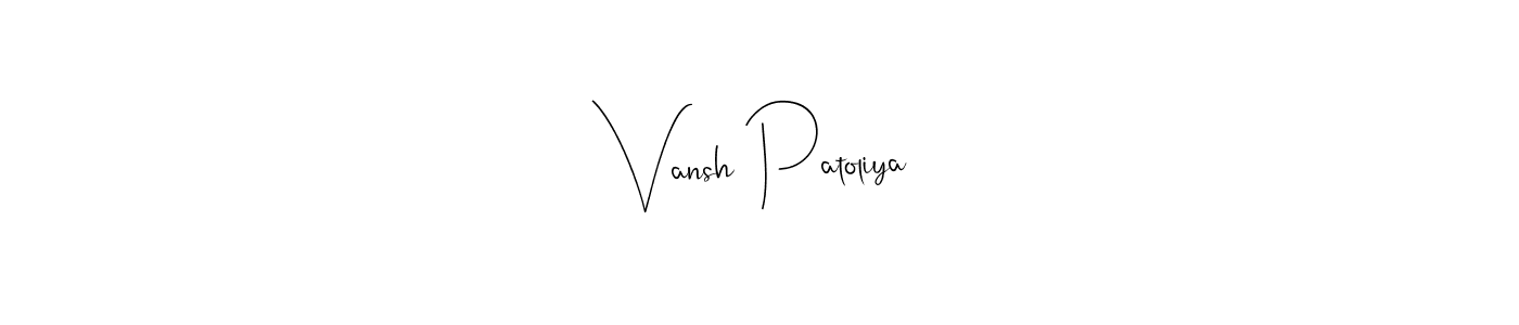 Vansh Patoliya stylish signature style. Best Handwritten Sign (Andilay-7BmLP) for my name. Handwritten Signature Collection Ideas for my name Vansh Patoliya. Vansh Patoliya signature style 4 images and pictures png
