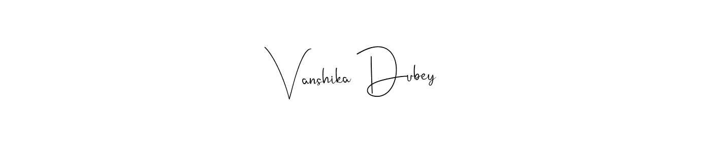 Create a beautiful signature design for name Vanshika Dubey. With this signature (Andilay-7BmLP) fonts, you can make a handwritten signature for free. Vanshika Dubey signature style 4 images and pictures png