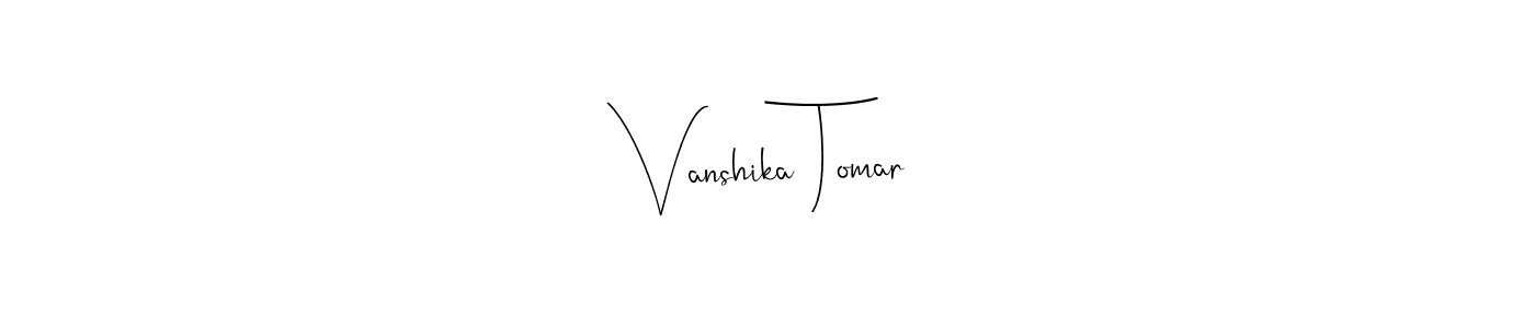 The best way (Andilay-7BmLP) to make a short signature is to pick only two or three words in your name. The name Vanshika Tomar include a total of six letters. For converting this name. Vanshika Tomar signature style 4 images and pictures png