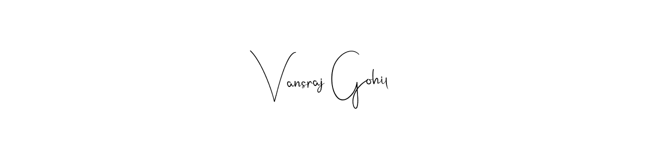 if you are searching for the best signature style for your name Vansraj Gohil. so please give up your signature search. here we have designed multiple signature styles  using Andilay-7BmLP. Vansraj Gohil signature style 4 images and pictures png