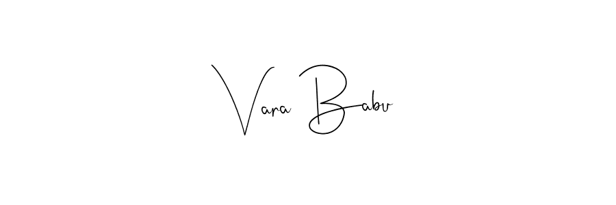 Andilay-7BmLP is a professional signature style that is perfect for those who want to add a touch of class to their signature. It is also a great choice for those who want to make their signature more unique. Get Vara Babu name to fancy signature for free. Vara Babu signature style 4 images and pictures png