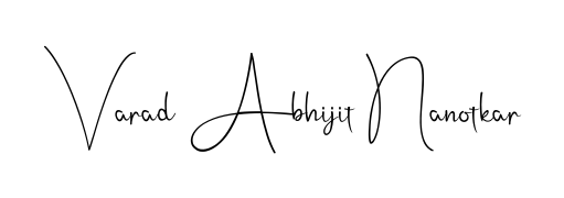 Elevate your brand with a stunning Varad Abhijit Nanotkar eSignature. The Andilay-7BmLP style provides a balanced, flowing aesthetic for everyday signing. Varad Abhijit Nanotkar signature style 4 images and pictures png
