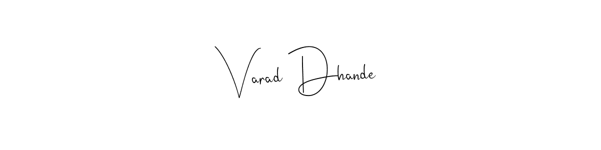 You can use this online signature creator to create a handwritten signature for the name Varad Dhande. This is the best online autograph maker. Varad Dhande signature style 4 images and pictures png