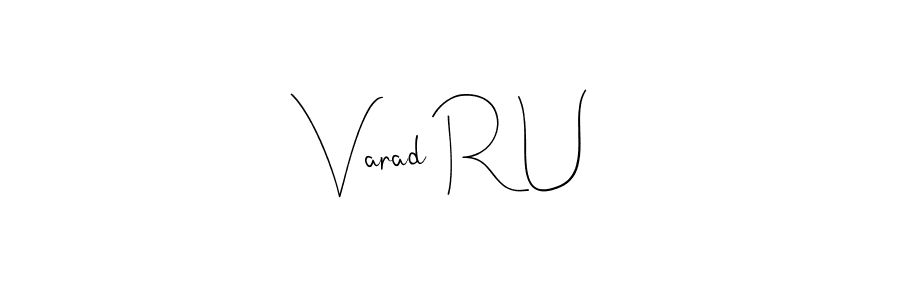 if you are searching for the best signature style for your name Varad R U. so please give up your signature search. here we have designed multiple signature styles  using Andilay-7BmLP. Varad R U signature style 4 images and pictures png