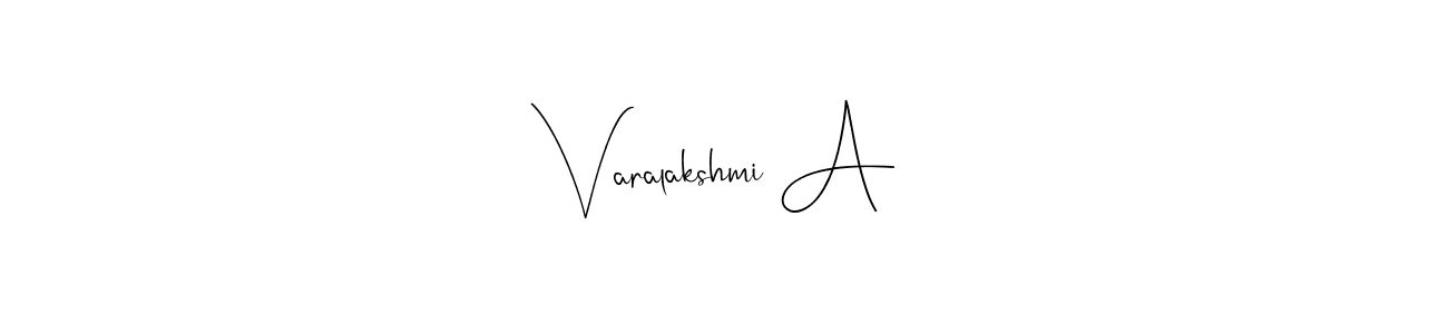 if you are searching for the best signature style for your name Varalakshmi A. so please give up your signature search. here we have designed multiple signature styles  using Andilay-7BmLP. Varalakshmi A signature style 4 images and pictures png