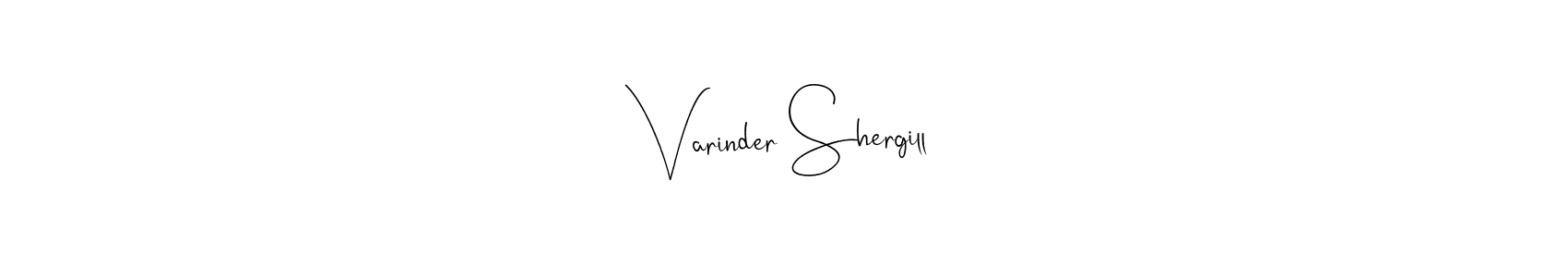 How to make Varinder Shergill name signature. Use Andilay-7BmLP style for creating short signs online. This is the latest handwritten sign. Varinder Shergill signature style 4 images and pictures png