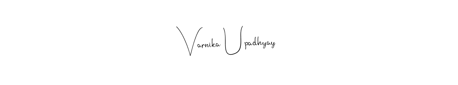 This is the best signature style for the Varnika Upadhyay name. Also you like these signature font (Andilay-7BmLP). Mix name signature. Varnika Upadhyay signature style 4 images and pictures png