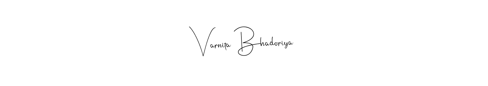 Similarly Andilay-7BmLP is the best handwritten signature design. Signature creator online .You can use it as an online autograph creator for name Varnita Bhadoriya. Varnita Bhadoriya signature style 4 images and pictures png