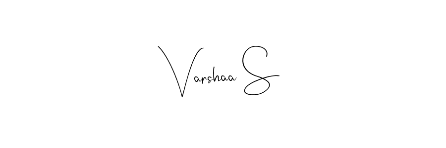 Create a beautiful signature design for name Varshaa S. With this signature (Andilay-7BmLP) fonts, you can make a handwritten signature for free. Varshaa S signature style 4 images and pictures png