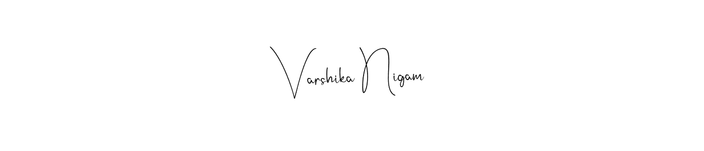 Use a signature maker to create a handwritten signature online. With this signature software, you can design (Andilay-7BmLP) your own signature for name Varshika Nigam. Varshika Nigam signature style 4 images and pictures png