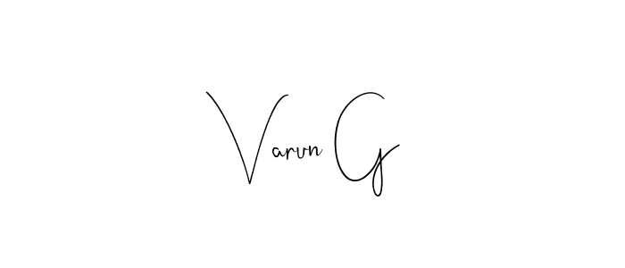 Also You can easily find your signature by using the search form. We will create Varun G name handwritten signature images for you free of cost using Andilay-7BmLP sign style. Varun G signature style 4 images and pictures png