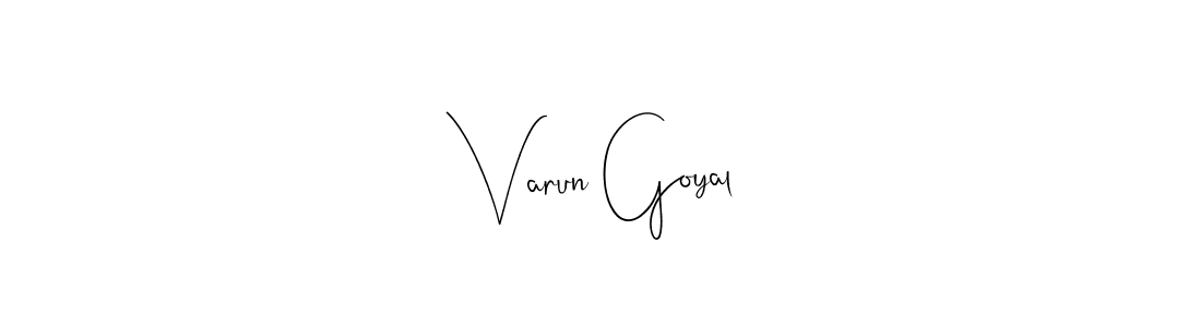 How to make Varun Goyal name signature. Use Andilay-7BmLP style for creating short signs online. This is the latest handwritten sign. Varun Goyal signature style 4 images and pictures png