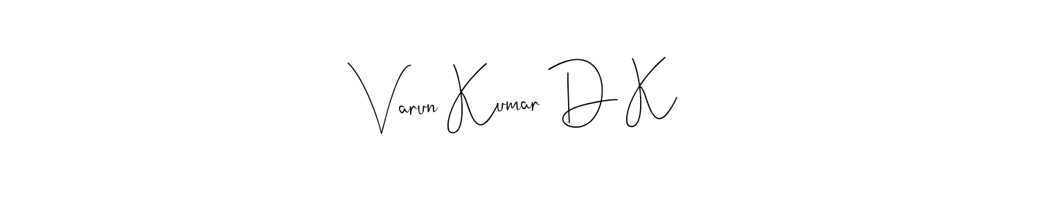 if you are searching for the best signature style for your name Varun Kumar D K. so please give up your signature search. here we have designed multiple signature styles  using Andilay-7BmLP. Varun Kumar D K signature style 4 images and pictures png