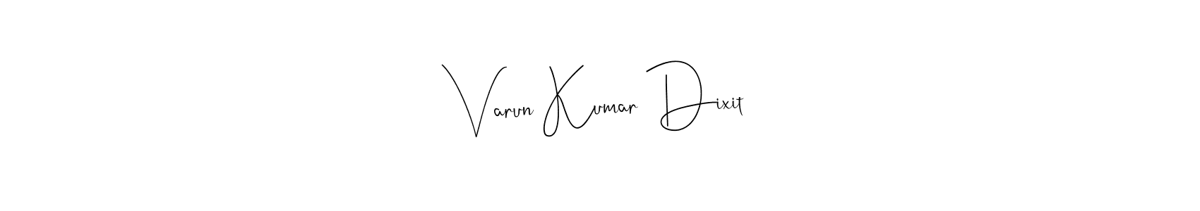 How to make Varun Kumar Dixit name signature. Use Andilay-7BmLP style for creating short signs online. This is the latest handwritten sign. Varun Kumar Dixit signature style 4 images and pictures png