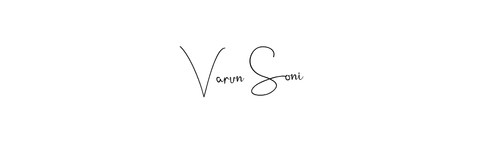 How to make Varun Soni name signature. Use Andilay-7BmLP style for creating short signs online. This is the latest handwritten sign. Varun Soni signature style 4 images and pictures png