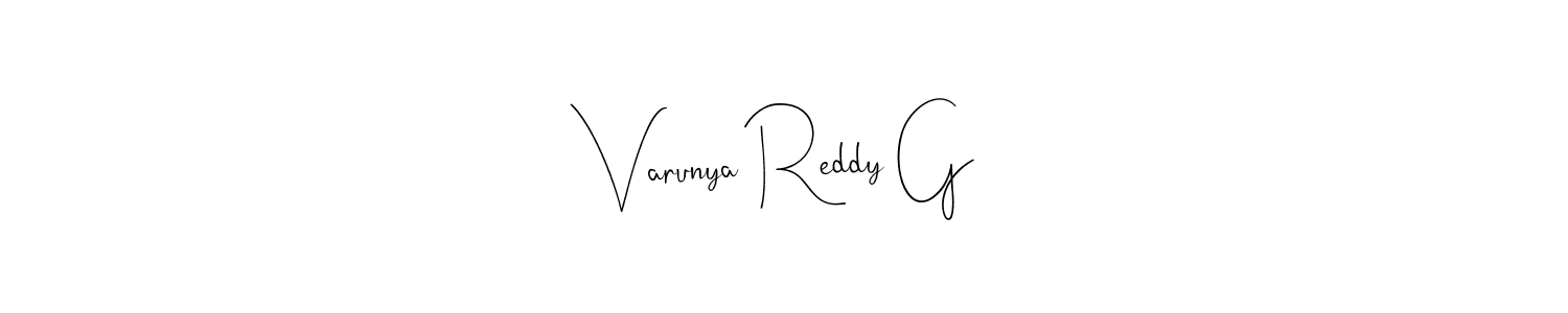 How to make Varunya Reddy G signature? Andilay-7BmLP is a professional autograph style. Create handwritten signature for Varunya Reddy G name. Varunya Reddy G signature style 4 images and pictures png