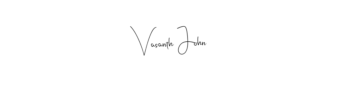 Use a signature maker to create a handwritten signature online. With this signature software, you can design (Andilay-7BmLP) your own signature for name Vasanth John. Vasanth John signature style 4 images and pictures png