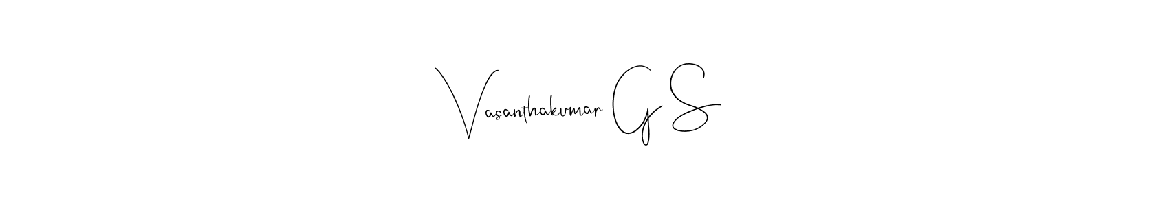 You should practise on your own different ways (Andilay-7BmLP) to write your name (Vasanthakumar G S) in signature. don't let someone else do it for you. Vasanthakumar G S signature style 4 images and pictures png