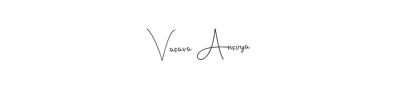 Design your own signature with our free online signature maker. With this signature software, you can create a handwritten (Andilay-7BmLP) signature for name Vasava Ansuya. Vasava Ansuya signature style 4 images and pictures png