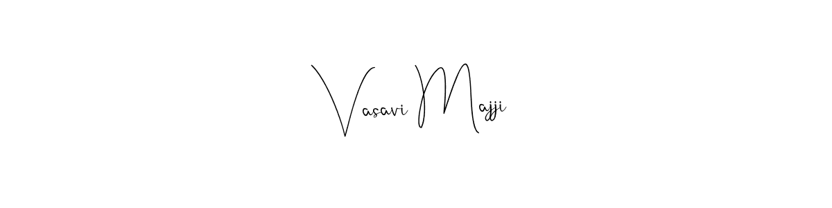 if you are searching for the best signature style for your name Vasavi Majji. so please give up your signature search. here we have designed multiple signature styles  using Andilay-7BmLP. Vasavi Majji signature style 4 images and pictures png