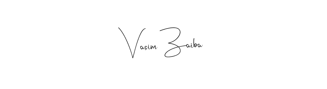 How to make Vasim Zaiba name signature. Use Andilay-7BmLP style for creating short signs online. This is the latest handwritten sign. Vasim Zaiba signature style 4 images and pictures png