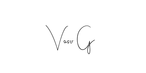 Also we have Vasu G name is the best signature style. Create professional handwritten signature collection using Andilay-7BmLP autograph style. Vasu G signature style 4 images and pictures png