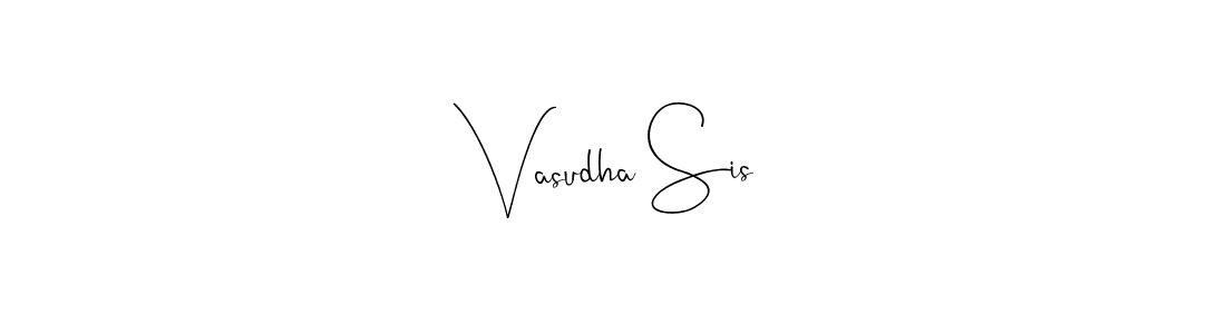 The best way (Andilay-7BmLP) to make a short signature is to pick only two or three words in your name. The name Vasudha Sis include a total of six letters. For converting this name. Vasudha Sis signature style 4 images and pictures png