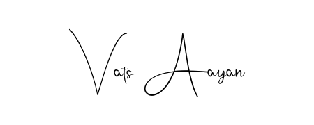 This is the best signature style for the Vats Aayan name. Also you like these signature font (Andilay-7BmLP). Mix name signature. Vats Aayan signature style 4 images and pictures png