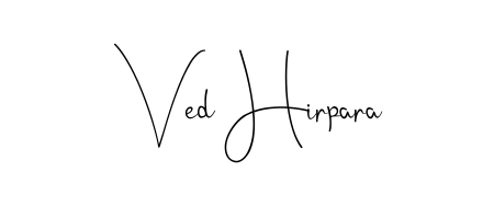 Quickly download Ved Hirpara name signature in high-resolution PNG using Andilay-7BmLP style. Ready to insert into PDFs and online applications. Ved Hirpara signature style 4 images and pictures png