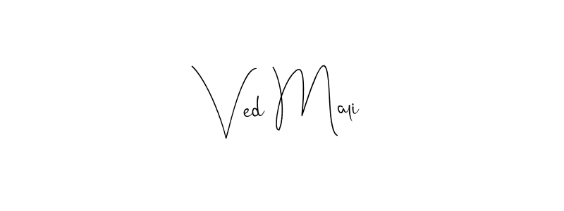 Make a beautiful signature design for name Ved Mali. With this signature (Andilay-7BmLP) style, you can create a handwritten signature for free. Ved Mali signature style 4 images and pictures png