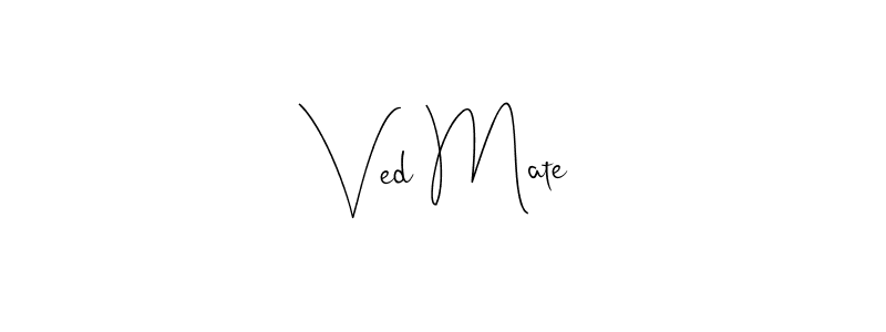 It looks lik you need a new signature style for name Ved Mate. Design unique handwritten (Andilay-7BmLP) signature with our free signature maker in just a few clicks. Ved Mate signature style 4 images and pictures png