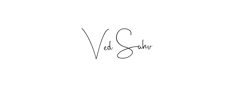 if you are searching for the best signature style for your name Ved Sahu. so please give up your signature search. here we have designed multiple signature styles  using Andilay-7BmLP. Ved Sahu signature style 4 images and pictures png